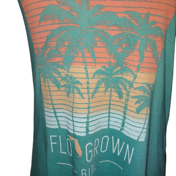 FloGrown Girl Aqua Racerback Tank Top Size Medium - Picture 5 of 15